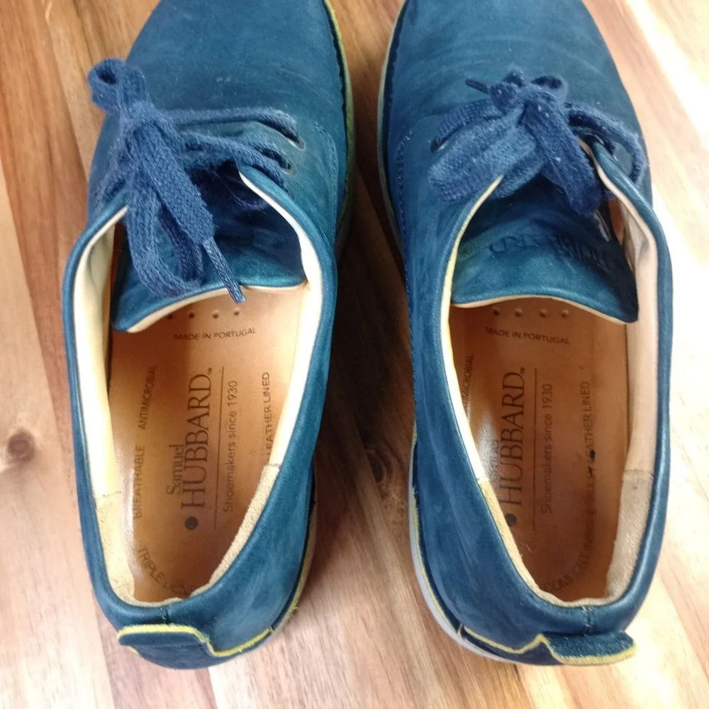Samuel Hubbard Mens 9.5 M Navy Nubuck Free Oxford Leather‎ Shoes Vibram Sole